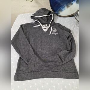 Los Angeles KINGS NHL long sleeve Women's pullover Dk Gray Hoodie Size 8/10 M